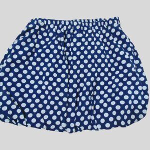 CREWCUTS BLUE/WHITE POLKA DOT BUBBLE SKIRT W/ LINING, SIZE 8